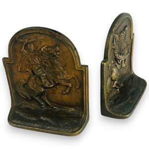 Hubley Bookends #314 Cast Iron Arabian Warrior Brass